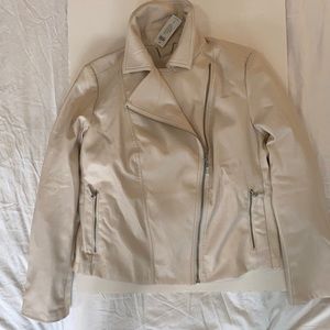 CHICOS FAUX LEATHER MOTO JACKET
